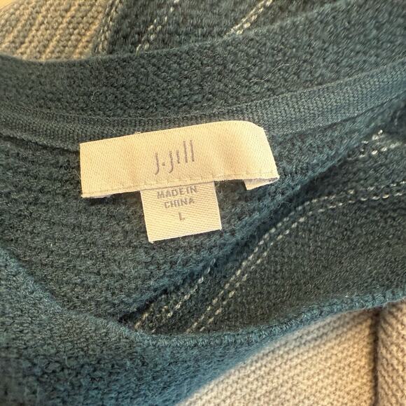 J. Jill Tunic Sweater Dress Sz LG Ombré Blue Green Gray Teacher Casual Lagenlook - Picture 6 of 11